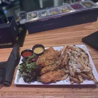 Chicken tenders with truffle fries were delicious