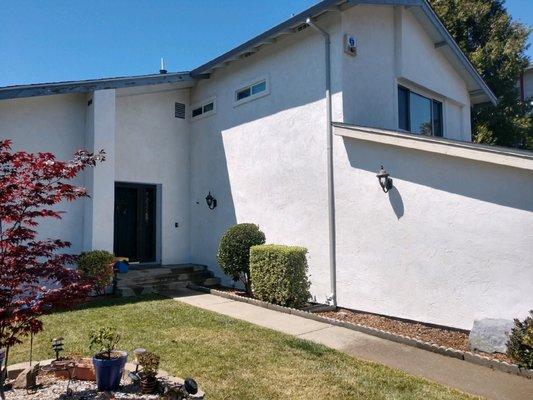 New stucco on the front elevation of home