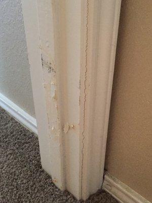 Damaged door frame moving furniture around