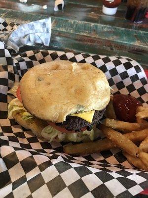 Cheese Burger on Jalapeño Bread