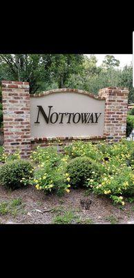 Nottoway brick/stuuco monument sign