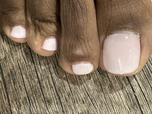 Lack of detail with gel pedicure.