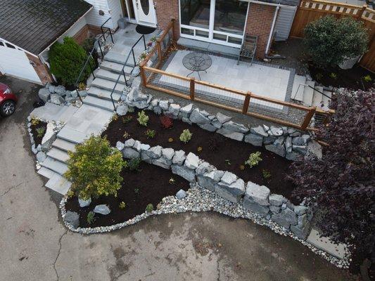 My new front terrace and entrance steps