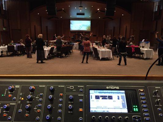 Providing sound for a women's event at a church in Bellevue, WA.