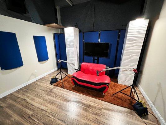 Podcast room to record podcasts or other original content