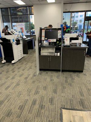 Individual self service copies, and two dedicated self service fax machines.