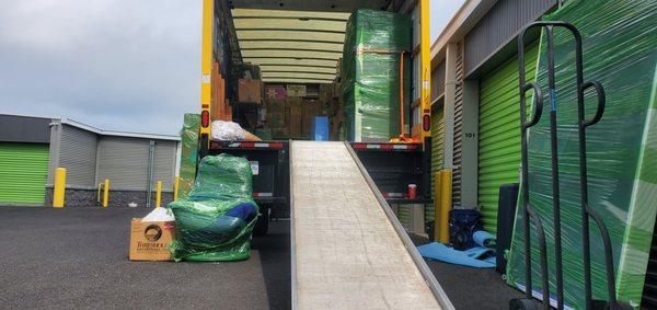 Unpacking the truck after the drive to NJ!