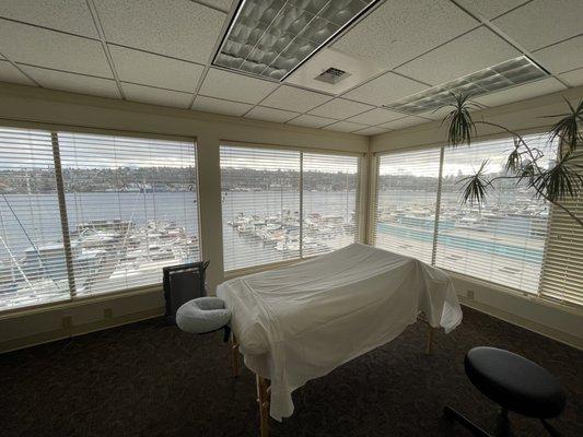 Puget Sound facing massage room