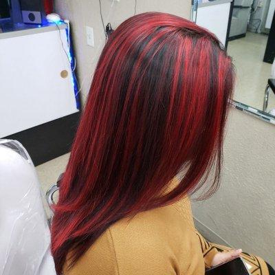 Red highlights