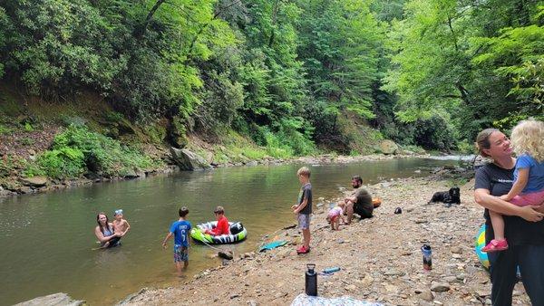 The beach at the river