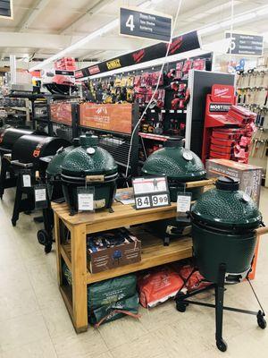 Grilling Area with Big Green Egg, Traeger, Weber, and more