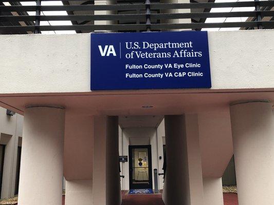 VA sign outside on the building.