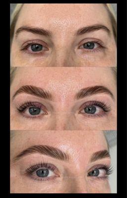 Brow lamination and lash lift