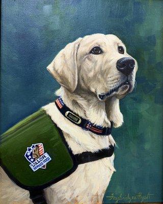 Goose, by Fay Bridges Hyatt, this painting was donated to the organization that trains service dogs for vets!