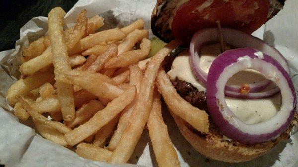 Burger and fries