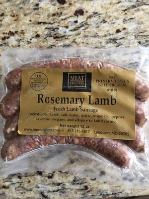 Rosemary Lamb Sausage. Vacuum sealed.