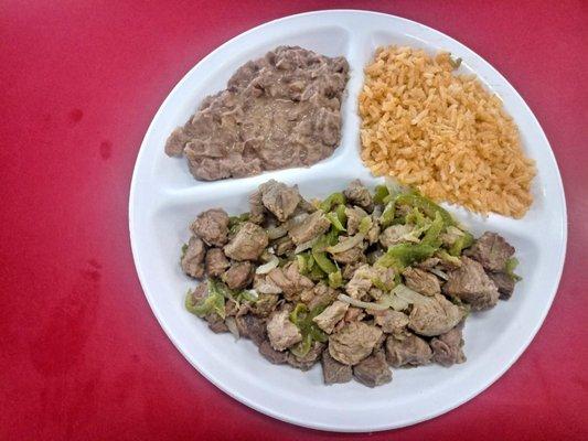 LUNCH PLATES, W/RICE,BEANS,TORTILLAS AND DRINK