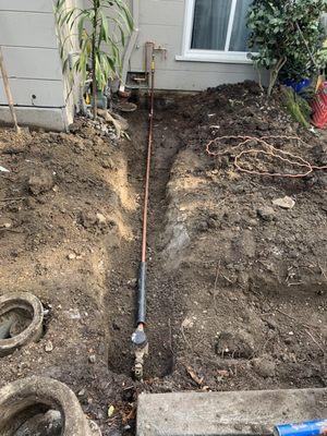 New water line from the meter