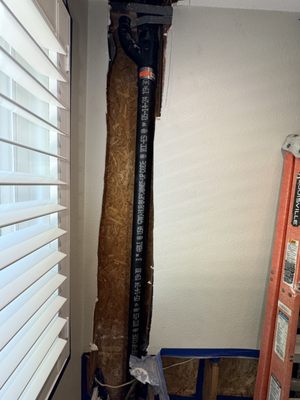 Customer had issue with a leaking 3" vertical cast iron pipe. We remove and install a new pipe and Water test. T.O, CA