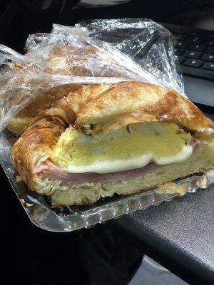 Ham egg and cheese croissant