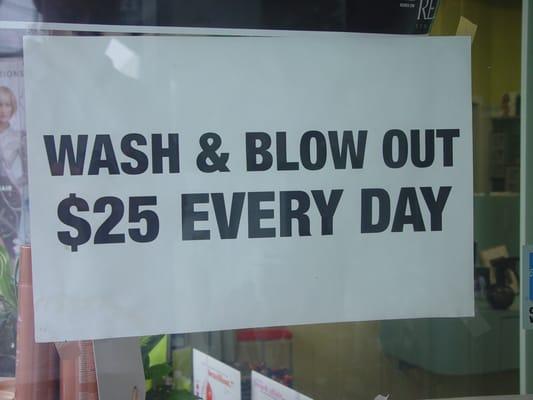 Wash and Blow Out $25  Every Day!