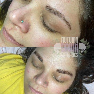 Brow Trifecta - lamination, wax, and tint. A great non-invasive service to create fuller and fluffier brows!