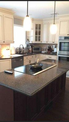 Originally this was a 12ft x 10ft dark and small kitchen, by removing 2 walls this kitchen is now wall to wall wide open and bright!!