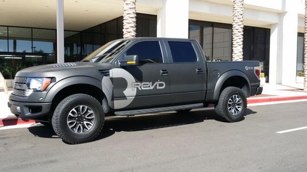 Matte black vinyl wraps.