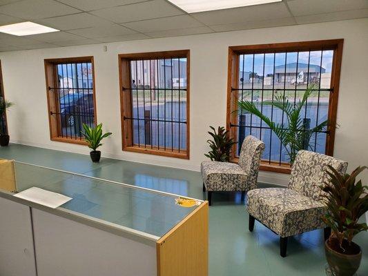 Inside of our medical marijuana store. Pictured: Waiting Chairs