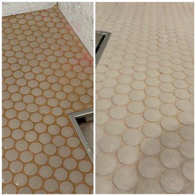 Before and after of this beautiful walk in shower!