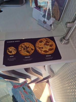 Cookie size options