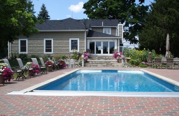 Inground Pool with Auto cover and brick patio