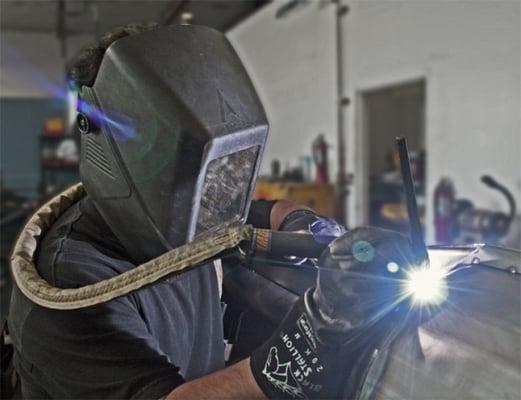 Tig welding a rear axle housing