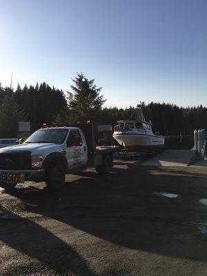 Boat Hauling. We have hydraulic trailers to suit your needs.