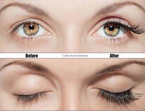 Classic eyelashes extensions before and after  We hope you enjoy your look