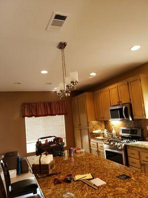 Finished install of light fixture above island