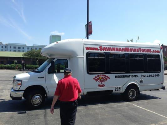 The motor coach for the tour