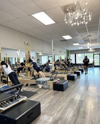 We offer premium group fitness classes taught by certified instructors using reformers, springboards, exo chairs, TRX, and barre!