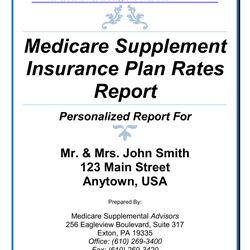 Medicare Supplement Plan Report