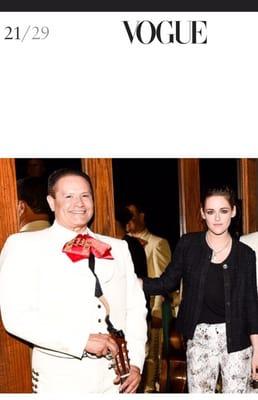 Mariachi Mexico en America Performance at the Chanel pre Oscar party. Here with Kristin Stewart.