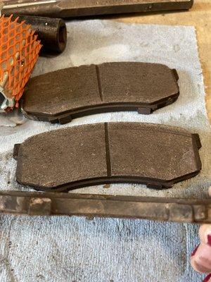 Brake pad the most worn one, no idea what hubby did with the last one.