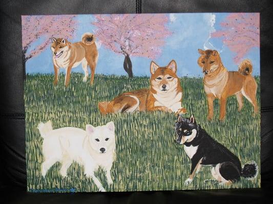 Shiba Inu dogs on Artist Canvas