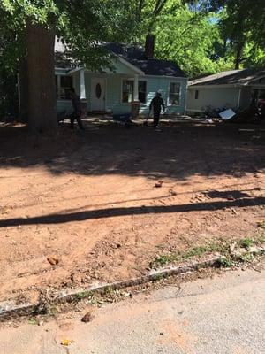 Leveling front yard to install fescue sod