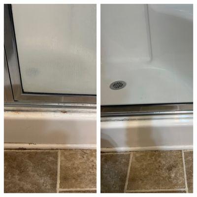 Before & after glass shower door