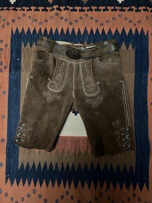 Lory expertly altered these Austrian deerskin lederhosen!