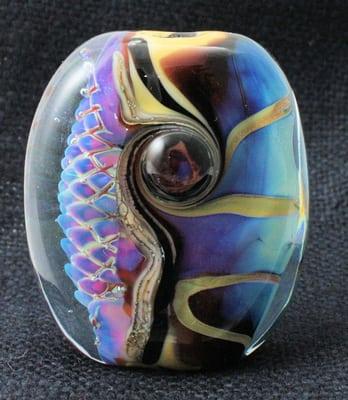 A great example of one of heartsong's glass beads unique and gorgeous!