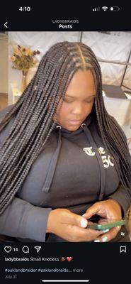 The braids she did on another customer from her page.