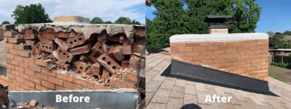 Before & After Of chimney rebuild