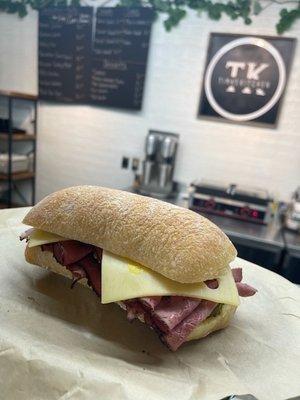 Pastrami Swiss Sandwich