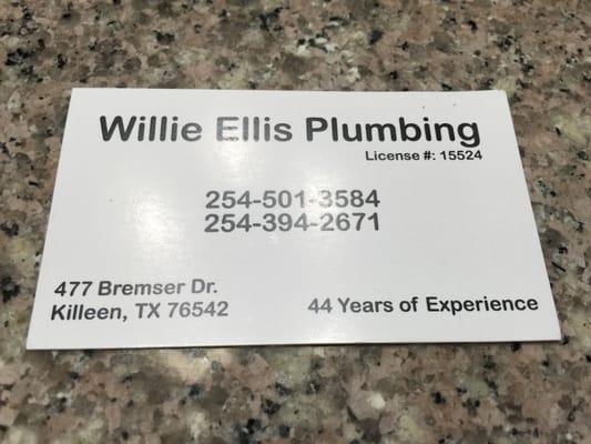 Willie Ellis Plumbing